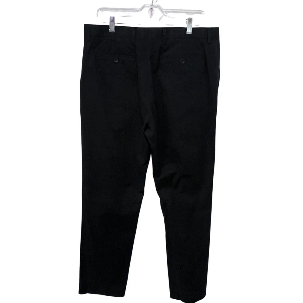 Banana Republic Slim Fit Black Dress Pants Size‎ 34x34 (READ) Flat Front Stretch